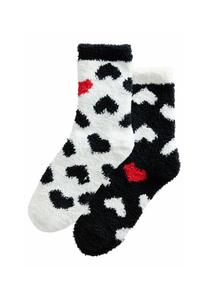 Носки Next COSY 2 PACK, Black White Red Hearts/Black