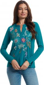 Женская футболка из джерси с разрезом — Эдвин Johnny Was, Deep Lake