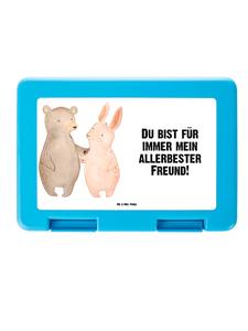 Mr. & Mrs. Panda Ланчбокс: медведь и кролик обнимаются, надпись белым цветом