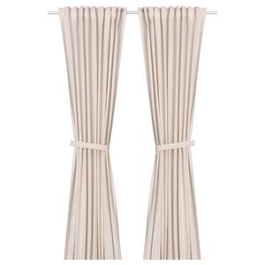 Шторы с подхватами Ikea Lenda, 140х250 см, светло-розовый