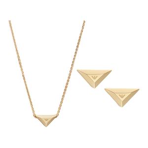 EMPORIO ARMANI Комплект ожерелье и серег из нержавеющей стали gold tone