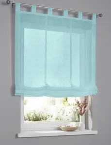 Римская штора / петлевая штора Brondby для карниза, бирюзовая - ширина около 100 см x высота около 140 см Kutti