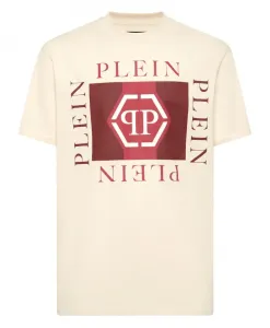 Футболка Bedrucktes rundhals шестигранная Philipp Plein, бежевый