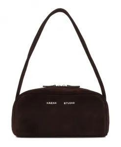 Коричневая замшевая сумка через плечо Kazar Studio, коричневый