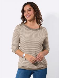 Свитер с длинными рукавами с узором кунжут и экрю WITT WEIDEN