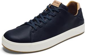 Мужские водонепроницаемые кожаные кроссовки OLUKAI Lae'ahi Li 'Ili, универсальная повседневная обувь, комфорт и поддержка на весь день, улучшенное сцепление и устойчивость, синий