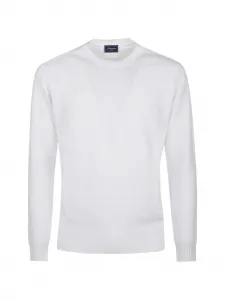 Вязаный свитер с круглым вырезом Drumohr, белый