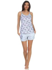 Пижама NORMANN Ärmellose Spaghettiträger shorty, голубой