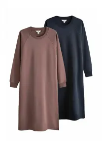 Комплект из двух платьев-реглан стандартного кроя The Set, Chocolate Brown Navy