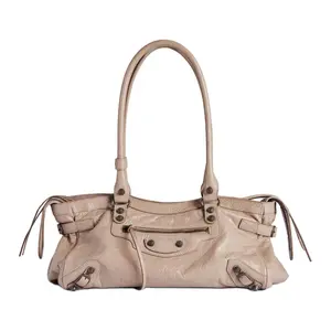 Balenciaga Городская кожаная сумка через плечо женская кунжутная