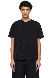 Футболка с коротким рукавом и монограммой из кристаллов Casablanca, черный
