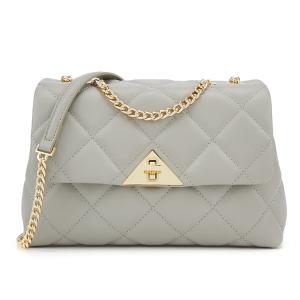 ELLE Кожаная сумка кроссбоди, женская наплечная сумка Black/Gray