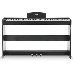 Цифровое пианино VEVOR с 88 полностью взвешенными клавишами, двойной клавиатурой и простой настольной подставкой