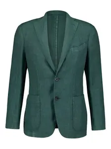 Льняной пиджак с заостренными лацканами Boglioli, зеленый