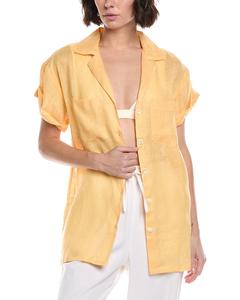 Льняная блузка с карманом и витамином А для пляжа Vitamin A, мультиколор