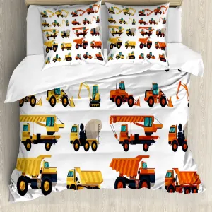 Пододеяльник ABAKUHAUS Construction, Career Mechanics, с защитой от клещей, подходит для аллергиков, с наволочками, 200 x 200 см - 80 x 80 см, разноцветный