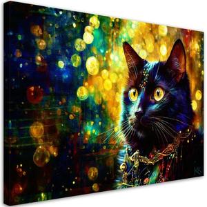 Картина арт-принт KUNSTLOFT Mystical Feline in the Glow 1, сиреневый