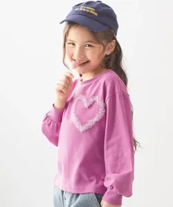 Футболка с длинными рукавами из тюля для девочек, весна/лето 2026 Devirock, цвет 004-Heart-Grape Pink