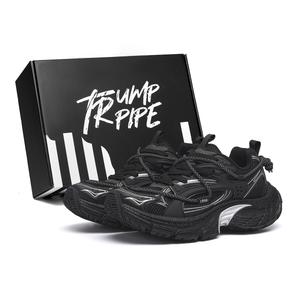 Массивные кеды унисекс с низким верхом черного цвета Trumppipe