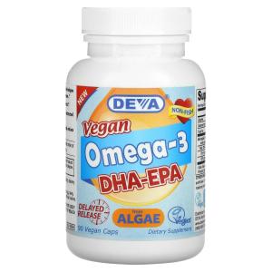 Deva Веганские омега-3 DHA-EPA (ДГК и ЭПК) 90 веганских капсул