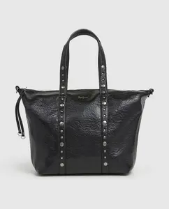 Женская сумка для боулинга Chelsea Moon с жатым эффектом и двойной ручкой с заклепками Pepe Jeans, черный