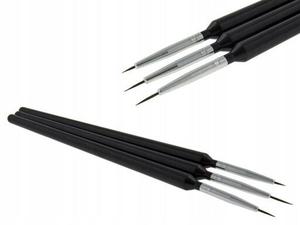 Кисти для украшения ногтей, Акриловый гель, Черный, 3 шт., Inna marka