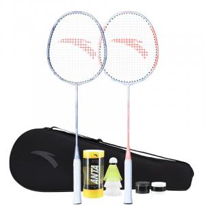 Карбоновая алюминиевая бадминтонная ракетка атакующего типа с утяжеленной головкой, жесткое древко начальный уровень пара ракеток ANTA