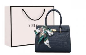 Сумка женская из кожи коровы Tubas сине-черная VINEY, абрикосовая V91020