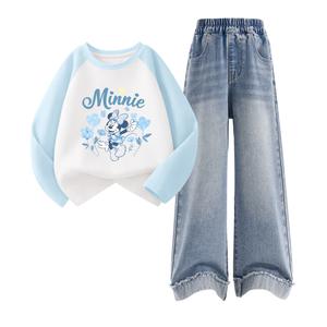 Детская повседневная спортивная одежда Disney, светло-голубой