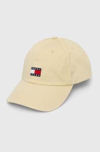 Хлопковая бейсболка Tommy Jeans, желтый