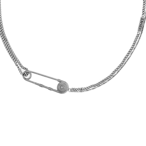 Колье в виде английской булавки VERSACE, серебро