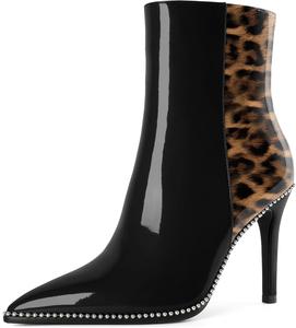 Ботильоны Joseywade на высоком каблуке для женщин, с заостренным носком, тонким стойким каблуком, боковой молнией, короткие ботинки с бусинами