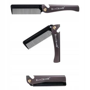 Выдвижная металлическая расческа для волос BlaCComb с открывашкой, Poniks