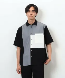 Рубашка с коротким воротником-стойкой, похожая на шерстяную, и короткими рукавами Comme Ca Ism, цвет Black