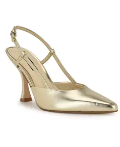 Женские туфли-лодочки Vassa с зауженным каблуком и открытой пяткой Nine West, золотой