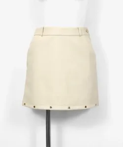 Юбка из искусственной кожи со складками сзади Archivio, цвет White(090)