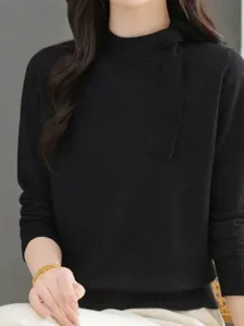 Вязаный женский топ с ленточной отделкой Doux Belle, цвет Black