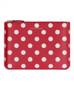 Плоская кожаная сумка с логотипом Comme Des Garã§Ons, красный