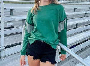 Топ с бахромой Lainey в цвете Hunter Green BNS