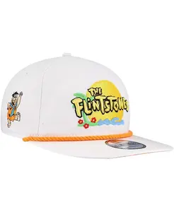 Мужская белая регулируемая кепка The Flintstones Golfer New Era
