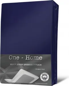 Простыня на резинке из джерси, мягкий плотный хлопок на резинке по всему периметру, цвет: темно-синий/синий, размер: 140х200 см - 160х220 см One-Home