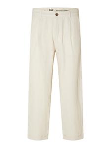 Свободные брюки со складками спереди SELECTED, экрю