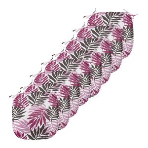 ABAKUHAUS Экзотические подушки на обеденный стул, пышный тропический лес, декоративная водонепроницаемая подушка с ремнями для кухонных сидений, 40 см x 40 см — упаковка из 8 шт., коричневый, нежно-розовый, пурпурный