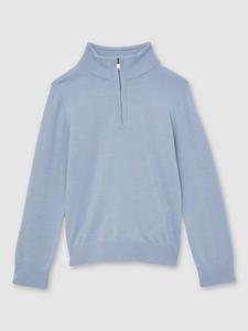 Детский свитер Blackhall с воротником-стойкой на молнии Reiss, Soft Blue