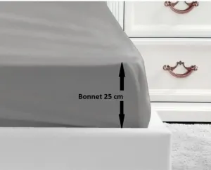 Простыня на резинке серая 180х200х25 LOVELY HOME