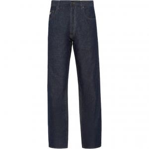 Prada Мужские джинсы, синие, прямого кроя