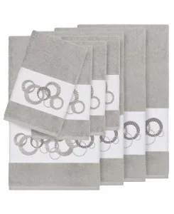 Набор из 8 полотенец Annabelle из турецкого хлопка с декоративной отделкой Linum Home, светло-серый