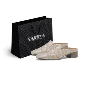 Женские сандалии с закрытым носком, устойчивые к истиранию, на резиновой подошве, золотистого цвета SAFIYA, Gold