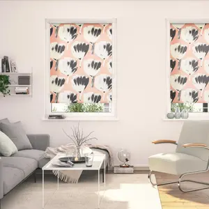 LICHTBLICK ORIGINAL рулонная штора с боковым подъемом «Rollo Klemmfix, без сверления, непрозрачная, Jumbo Flowers on Salmon - Red», непрозрачная, защита от бликов, свободно висит, цвет rot + weiß