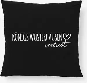 Подушка Huuraa Königs Wusterhausen in Love Gift 40x40см с наполнителем Черный хлопок Königs Wusterhausen Decor Hellweg Druckerei